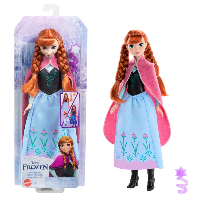 Disney Ľadové kráľovstvo Anna - bábika s kúzelnou sukňou HTG24